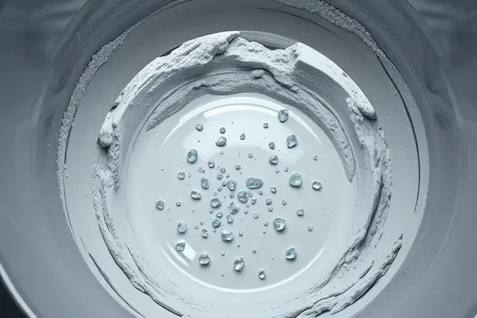 Argamassa impermeabilizante com partículas cristalinas sendo preparada em ambiente clean no estilo 3D conceitual