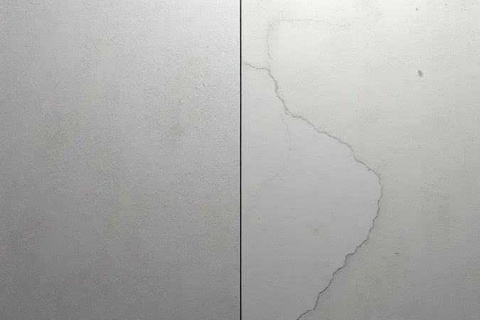 Comparação conceitual entre superfície de argamassa texturizada e cimento queimado pronto liso lado a lado.