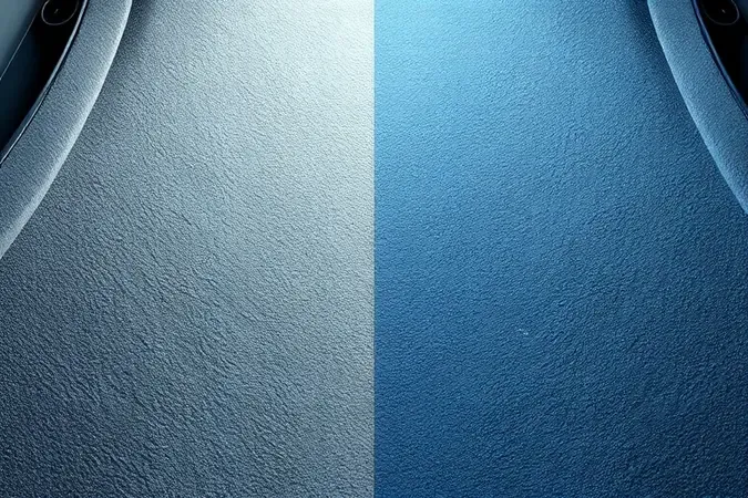Comparação conceitual entre superfície limpa e partículas sendo aspiradas em estética moderna.