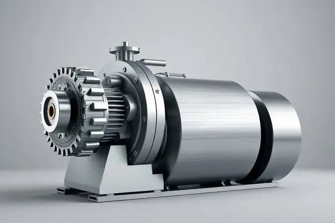 Render 3D conceitual de motor e capacidades volumétricas de betoneira com engrenagens e formas geométricas