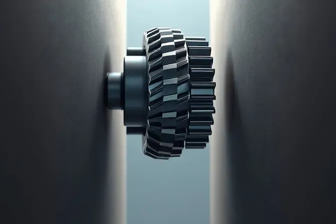 Render 3D conceitual do mecanismo de catraca de 72 dentes destacando precisão e vantagem em espaços reduzidos