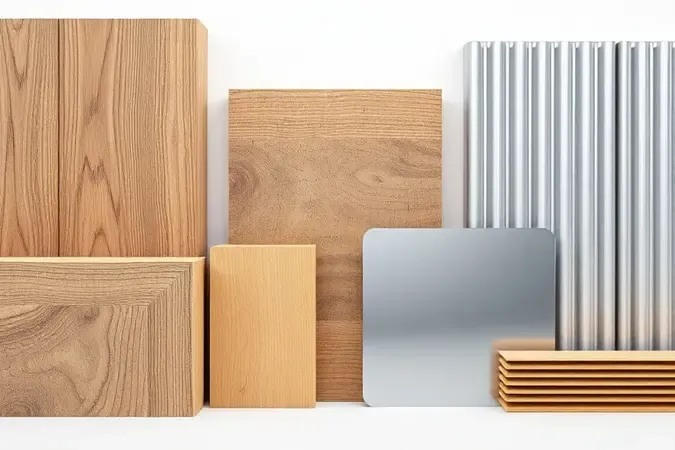 Composição 3D conceitual com materiais como madeira, metal e papelão representando a escolha do estilete ideal para cada trabalho.