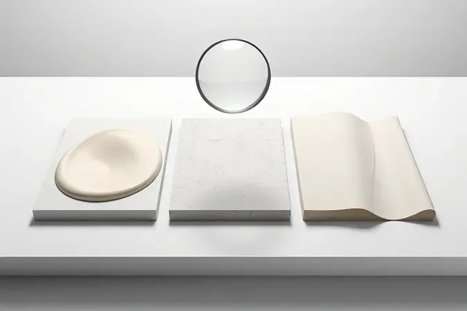 Amostras abstratas de diferentes impermeabilizantes para banheiro em composição 3D conceitual para auxiliar na escolha