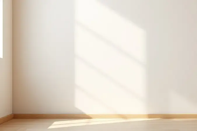 Render 3D conceitual demonstrando técnica correta de uso de lixadeira de parede em ambiente limpo e bem iluminado.