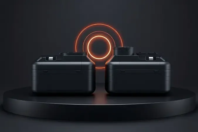 Comparação conceitual entre baterias compacta e grande para parafusadeira com indicador de energia abstrato em render 3D.