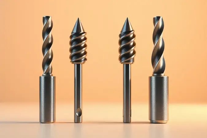 Comparação entre broca para metal e broca para madeira mostrando diferenças no design da ponta e canais helicoidais.