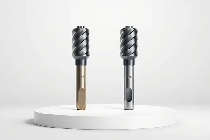 Comparação visual conceitual entre sistemas de encaixe SDS Plus e SDS Max para brocas de martelete em render 3D.