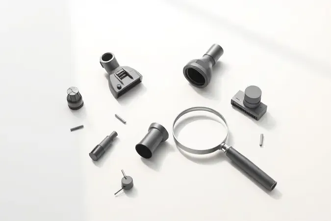 Avaliação de acessórios de aspirador automotivo em composição minimalista com iluminação suave.