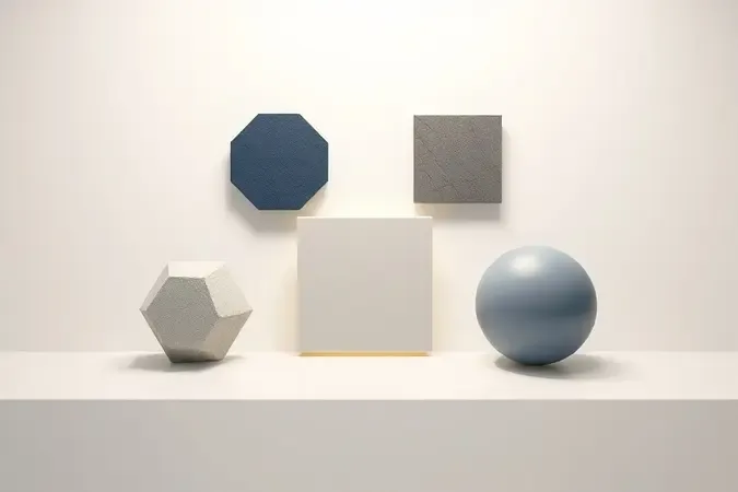 Ilustração 3D conceitual dos critérios para escolher máquina de pintura airless com elementos geométricos modernos
