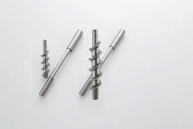 Comparação visual de brocas perfuradoras de diferentes diâmetros e comprimentos em renderização 3D conceitual sobre superfície neutra