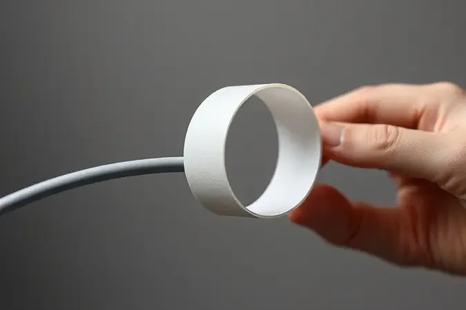 Render 3D conceitual mostrando técnica correta de aplicação de fita isolante em conexão elétrica com movimento espiral preciso.