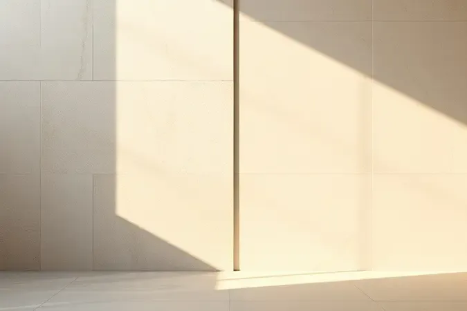 Diferença conceitual entre argamassa para áreas externas e internas com composição dividida de porcelanato em render 3D