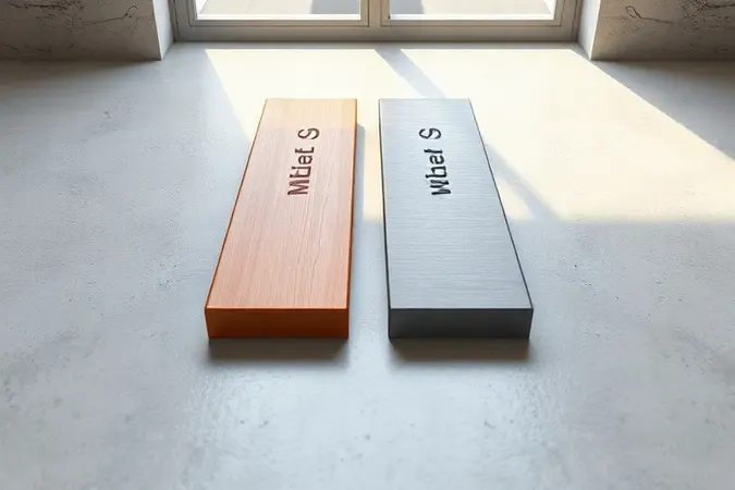 Comparação conceitual entre dois tipos de eletrodos de solda com revestimentos diferentes sobre superfície de concreto clara.