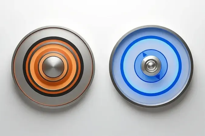 Comparação conceitual entre movimento rotativo e orbital de politrizes automotivas em render 3D educacional.