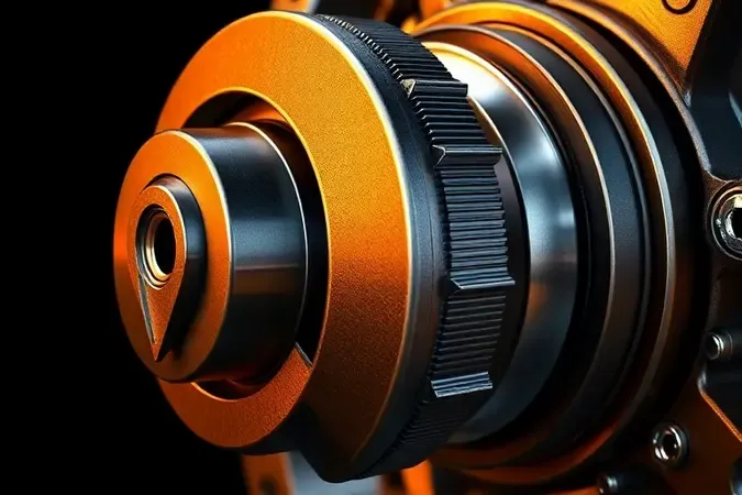Render 3D conceitual de componentes metálicos reforçados com texturas de alta resistência representando durabilidade