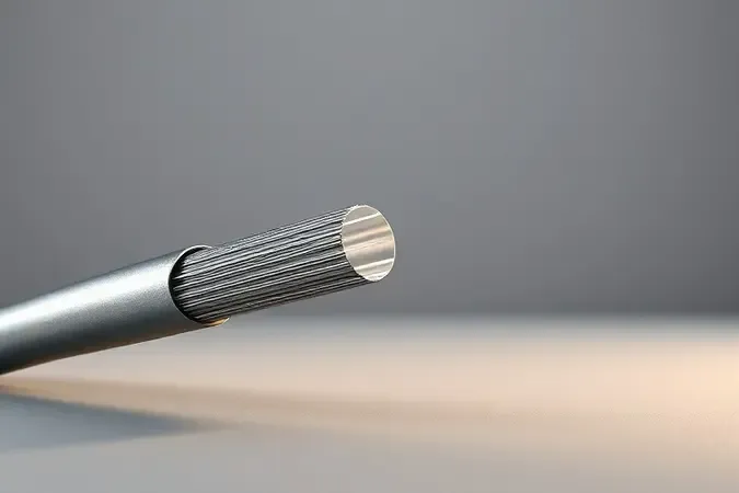 Corte transversal conceitual de um eletrodo revestido para solda elétrica mostrando núcleo metálico e camada de revestimento mineral.