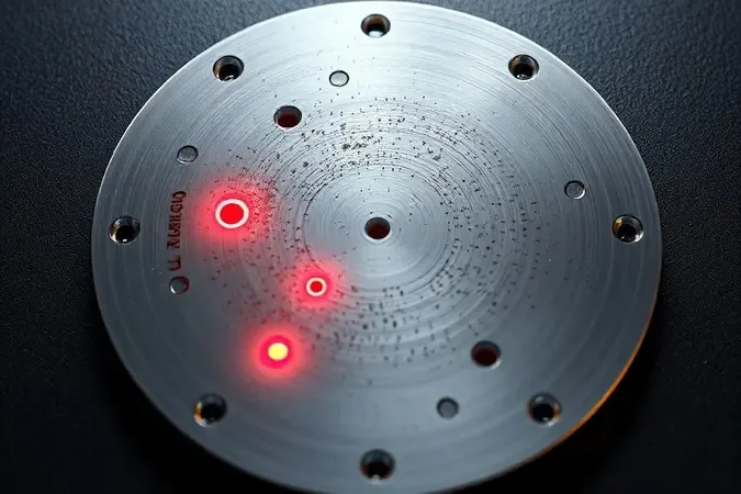 Renderização 3D de placa metálica com cordão de solda defeituoso destacando porosidade e irregularidades com iluminação sutil.