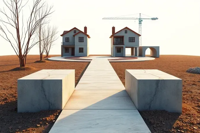 Conceito visual de escolha entre cimento CP2 e CP3 para diferentes aplicações na construção civil