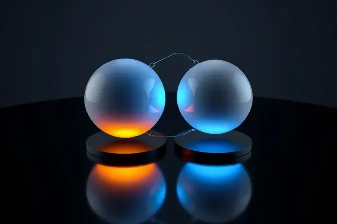 Render 3D conceitual comparando tecnologias de fluxostato e pressostato com indicadores luminosos.