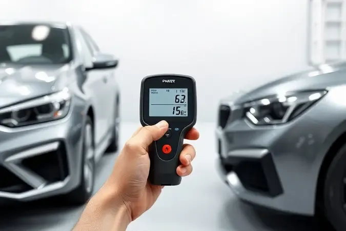 Técnica de medição de espessura de tinta em painéis de carroceria automotiva