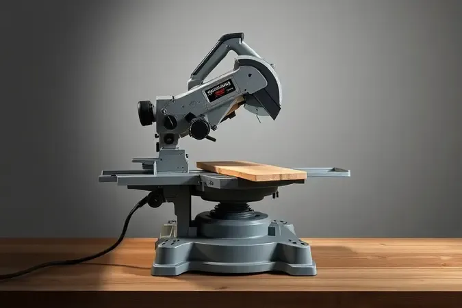 Mesa inclinável de serra tico-tico de bancada posicionada para corte em ângulo preciso.