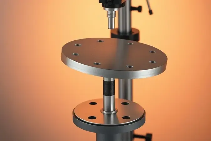 Renderização 3D de mesa inclinável de furadeira de bancada com superfície metálica e iluminação profissional