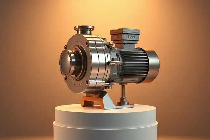 Motobomba premium genérica em renderização 3D conceitual destacando materiais de alta qualidade e acabamento sofisticado.