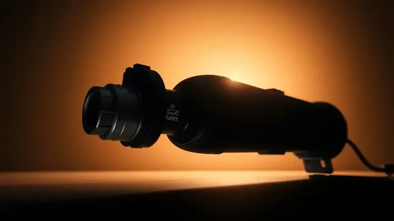 Renderização 3D dramática de parafusadeira robusta emergindo de sombras com iluminação intensa destacando potência e resistência.