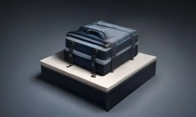 Renderização 3D conceitual de bolsa para ferramentas resistente com ferramentas genéricas destacando capacidade de peso.