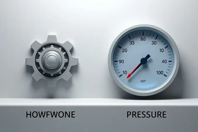 Comparação conceitual entre potência HP e pressão PSI em máquinas airless com indicadores visuais abstratos.