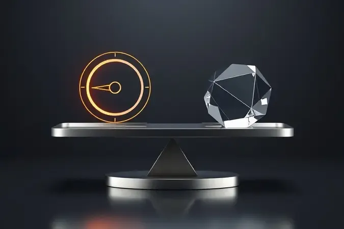 Composição 3D representando equilíbrio entre potência e preço ao investir em chave de impacto.