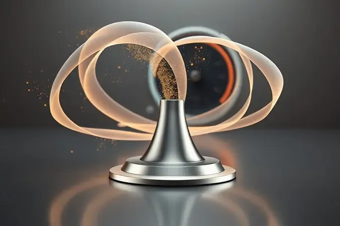 Render 3D abstrato representando potência de sucção com correntes de ar translúcidas e partículas luminescentes