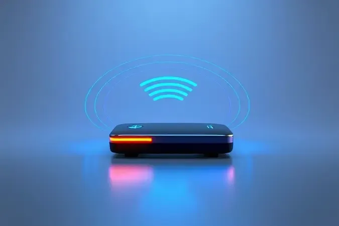 Ilustração 3D conceitual comparando conexões Bluetooth e Wi-Fi em scanner automotivo com ondas de sinal abstratas.