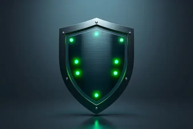 Render 3D conceitual representando sistema VRD de segurança para solda com indicadores luminosos e design protetor.