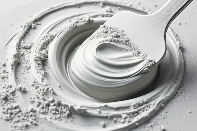Close-up da textura e consistência homogênea de argamassa de alta qualidade em render 3D conceitual.