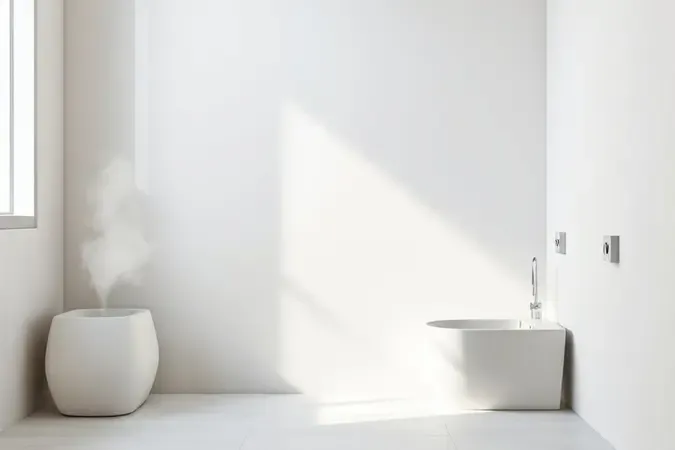 Ambiente de banheiro moderno com parede tratada com tinta antimofo resistindo à umidade e vapor de água no ar