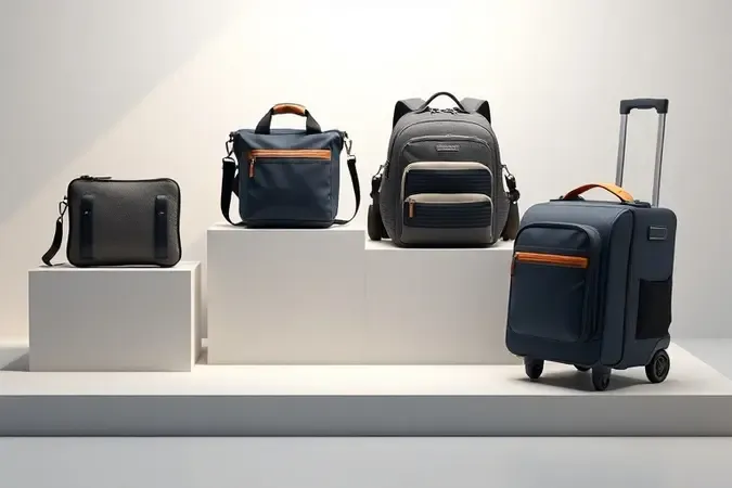 Renderização 3D conceitual com quatro estilos de bolsas de ferramentas modernas lado a lado