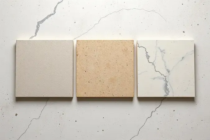Amostras de diferentes tipos de rejunte para banheiro em render 3D conceitual