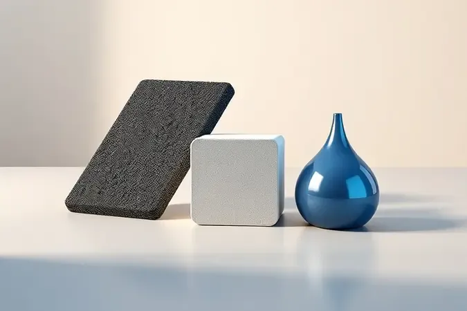 Amostras conceituais em 3D de manta asfáltica, argamassa polimérica e membrana líquida para impermeabilização de piscinas.