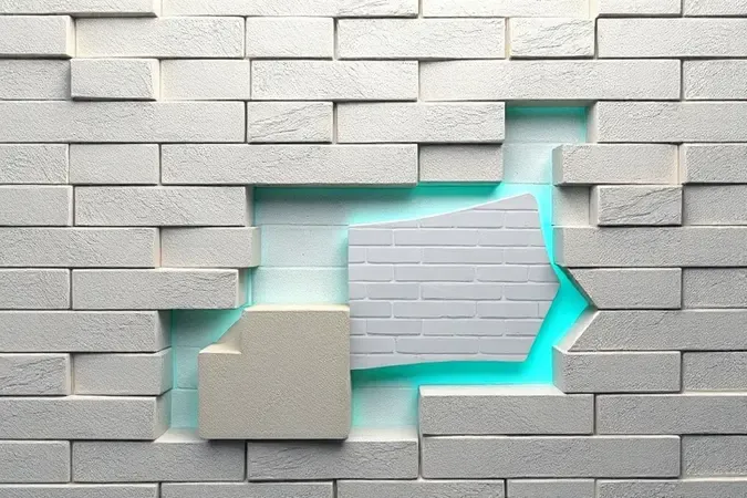 Ilustração conceitual 3D das vantagens da argamassa polimérica como aderência e resistência